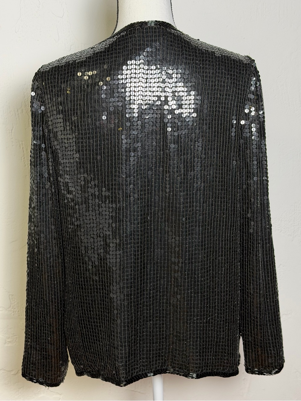 Stunning Stenay Silk and Sequin Vintage Black Jacket - Excellent Quality - Sm - Picture 3 of 16